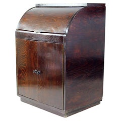 1950s Sideboard With Bent Plywood Sliding Top, Czechoslovakia