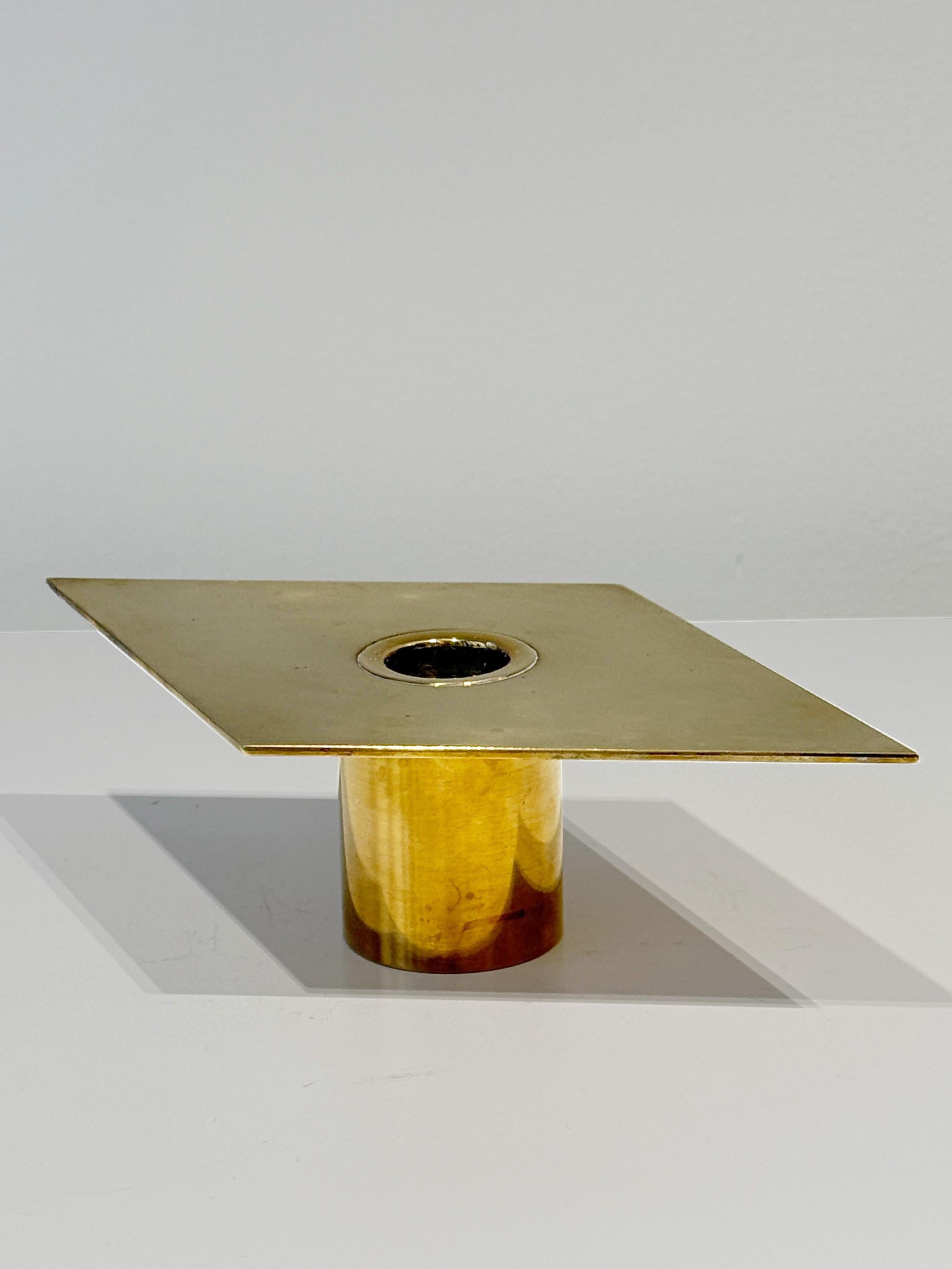 1950s Sigurd Persson Brass Candleholder In Good Condition In Madrid, ES
