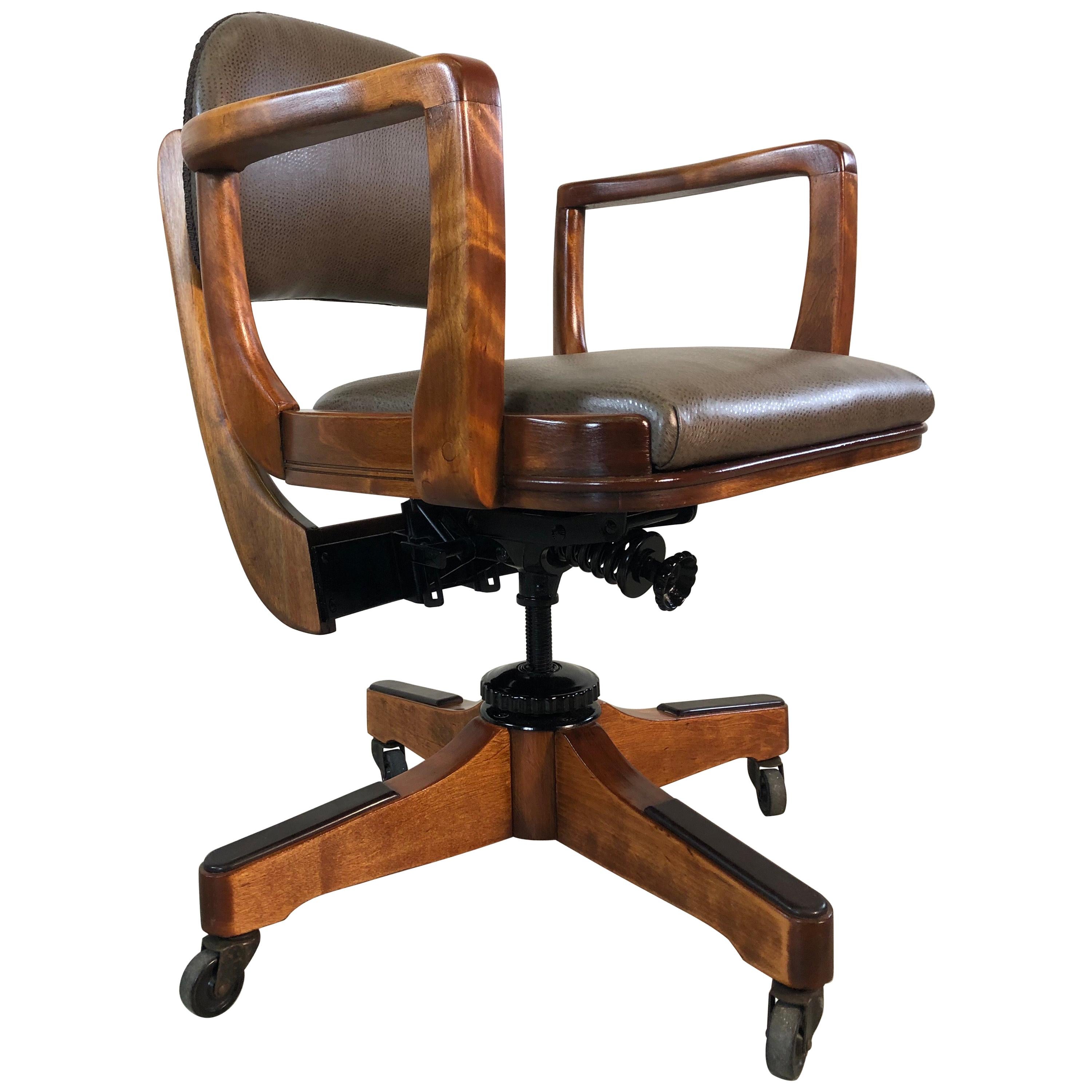 1950s Sikes Co. Swivel Office Chair For Sale