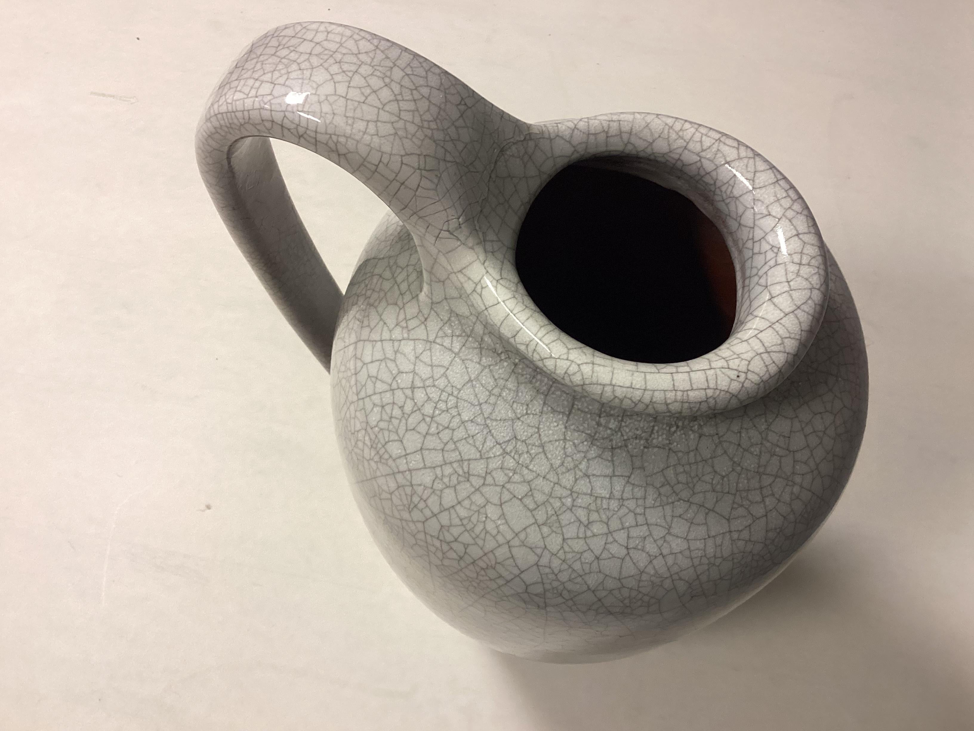 1950's Silberdiestel Deutschland Große Bodenvase Craquele Keramik Grau Schwarz 50er Jahre (Moderne der Mitte des Jahrhunderts)