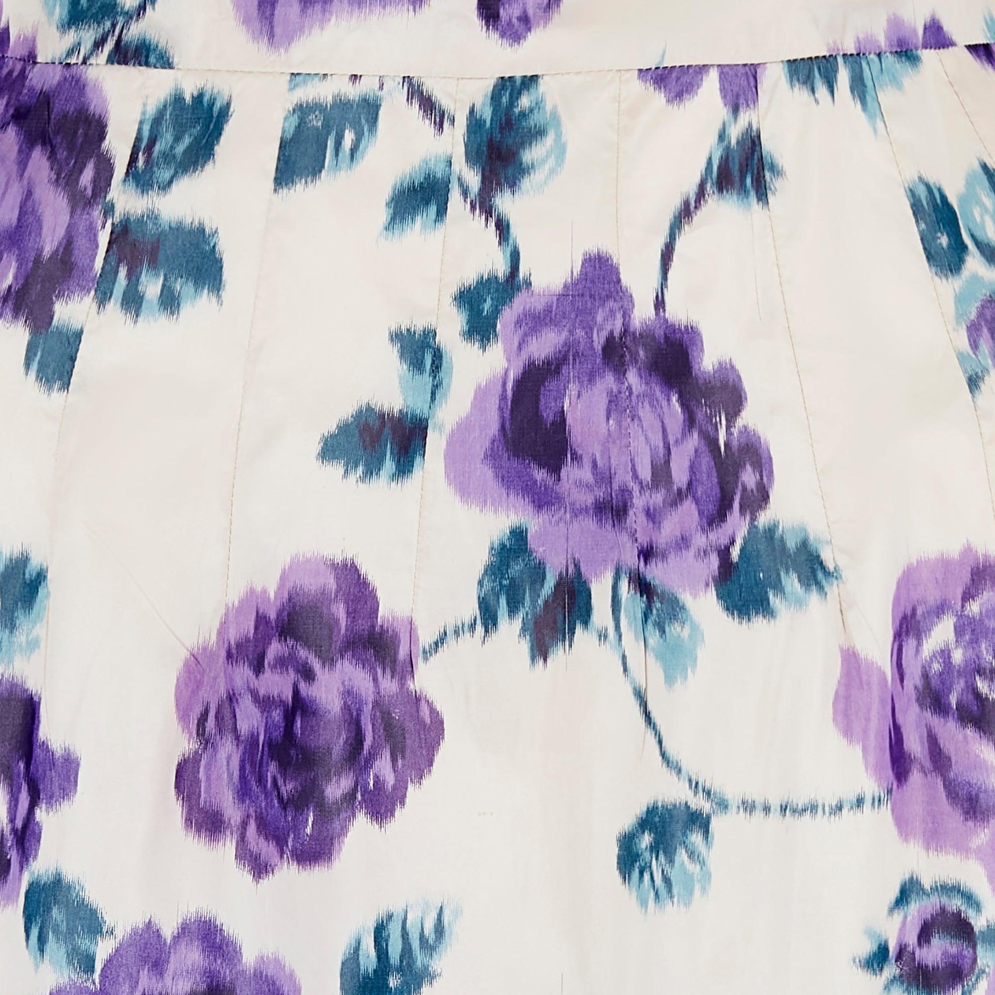 Vestito midi a turni in seta viola e giacca degli anni '50 in vendita 3