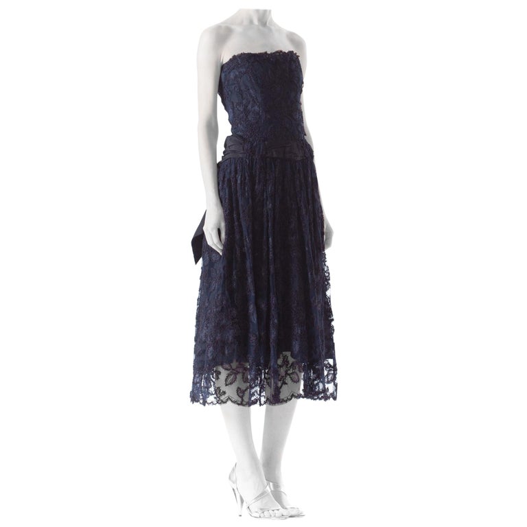 marine corps service stripe placement dress blues 1950s Navy Blue Linen Dress 3132 – Xiaolizi main image 0