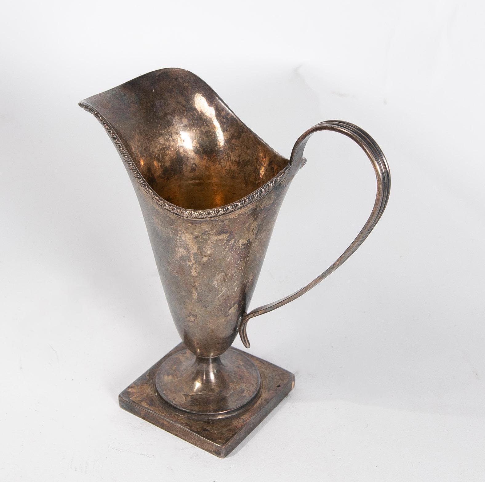 European 1950s Silver Jug with Handle For Sale