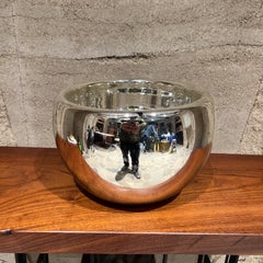 1950s Large Silver Mercury Glass Bowl Style Luis Barragan Mexico