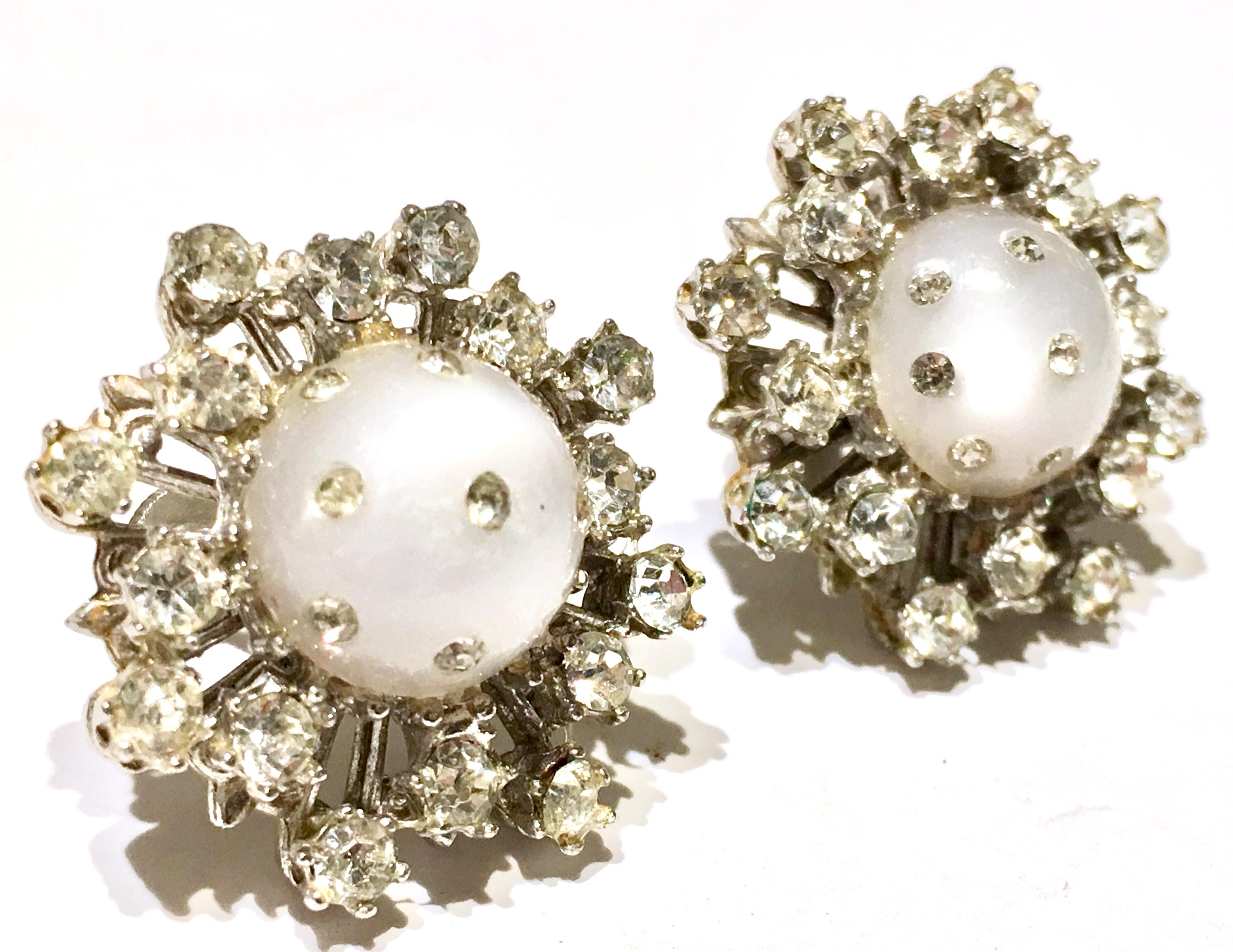 Women's or Men's 1950'S Silver, Lucite & Swarovski Crystal 