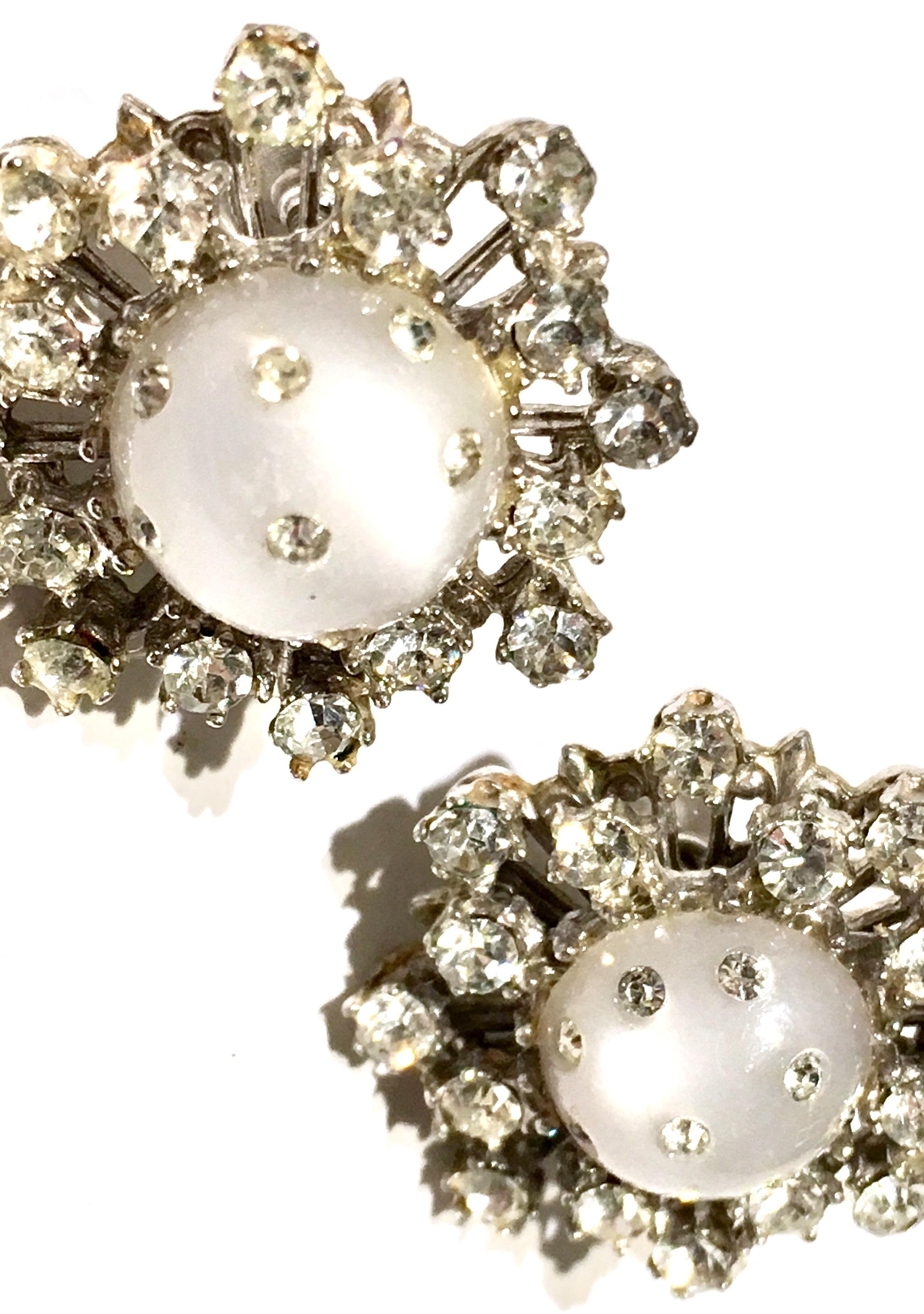 1950'S Silver, Lucite & Swarovski Crystal 