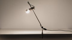 1950er Silberne Metall-Schreibtischlampe von Tito Agnoli 'd'