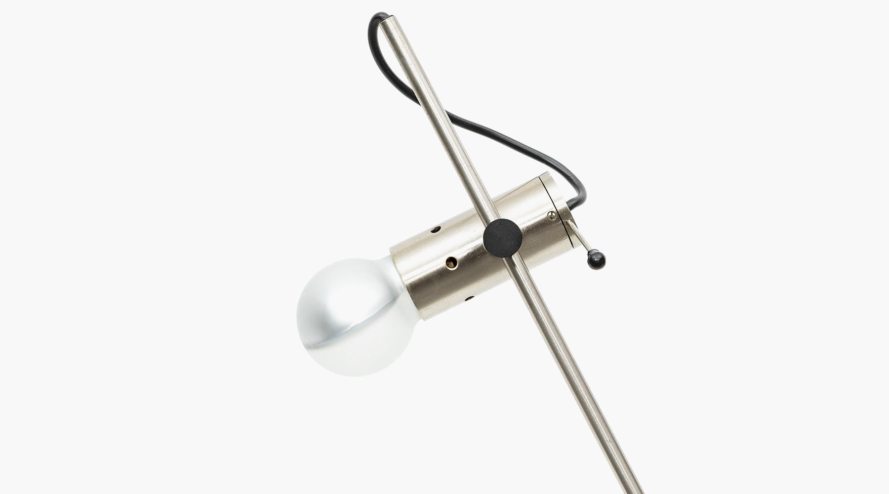 Mid-Century Modern 1950s Silver Metal Desk Lamp by Tito Agnoli 'd' For Sale