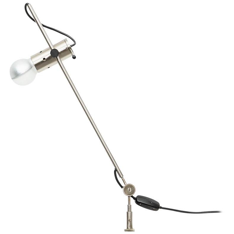 1950s Silver Metal Desk Lamp by Tito Agnoli 'd' For Sale