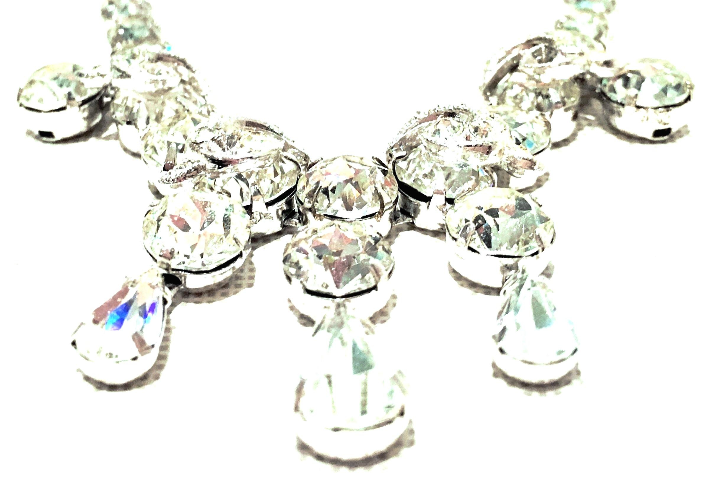 Women's 1950'S Silver & Swarovski Crystal Choker Style Necklace By, Eisenberg For Sale