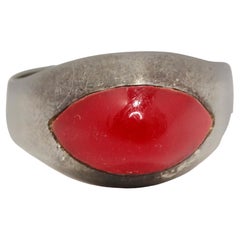 1950s Silver Synthetic Ruby Ring
