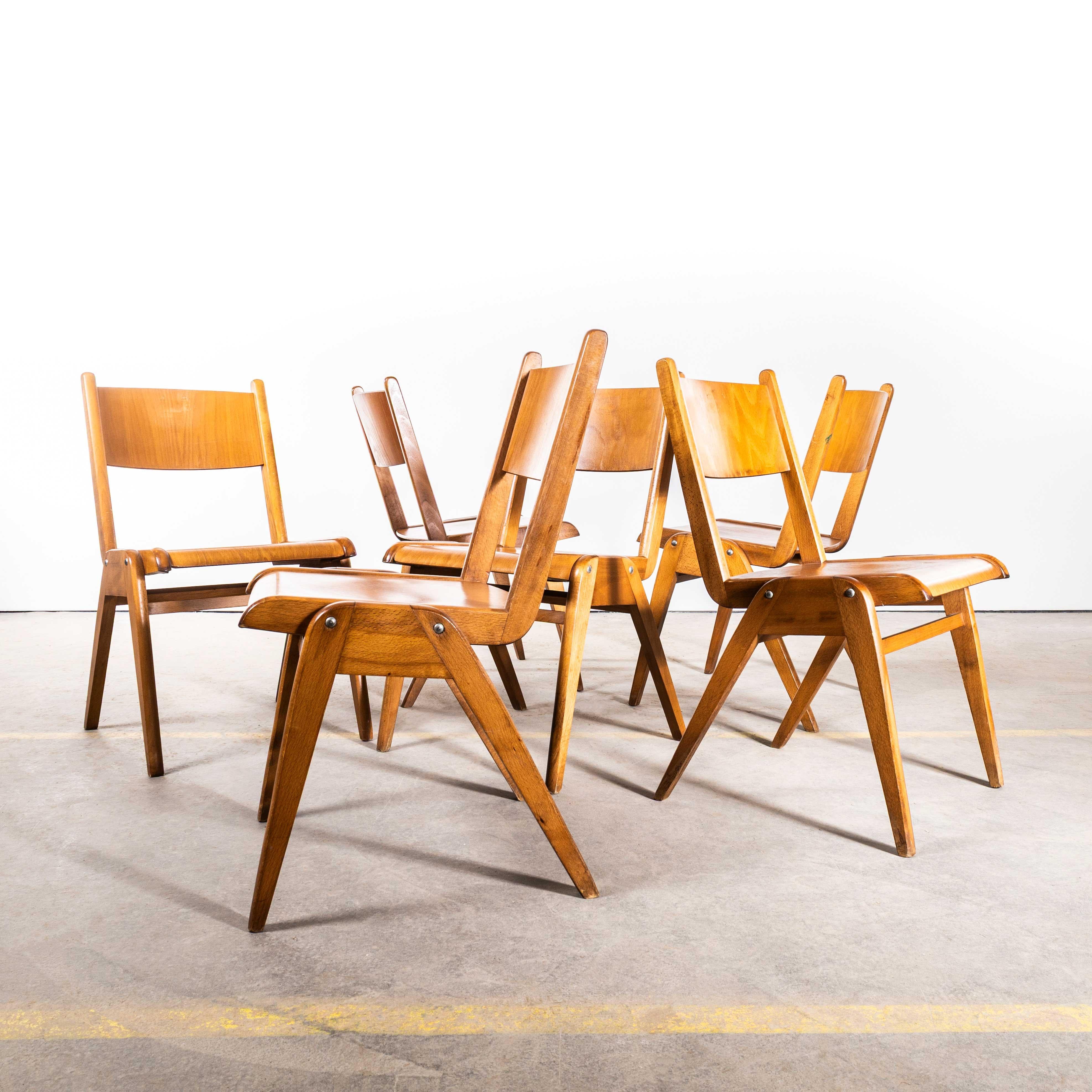1950's Simple Casala Stacking Dining Chairs For Sale 2