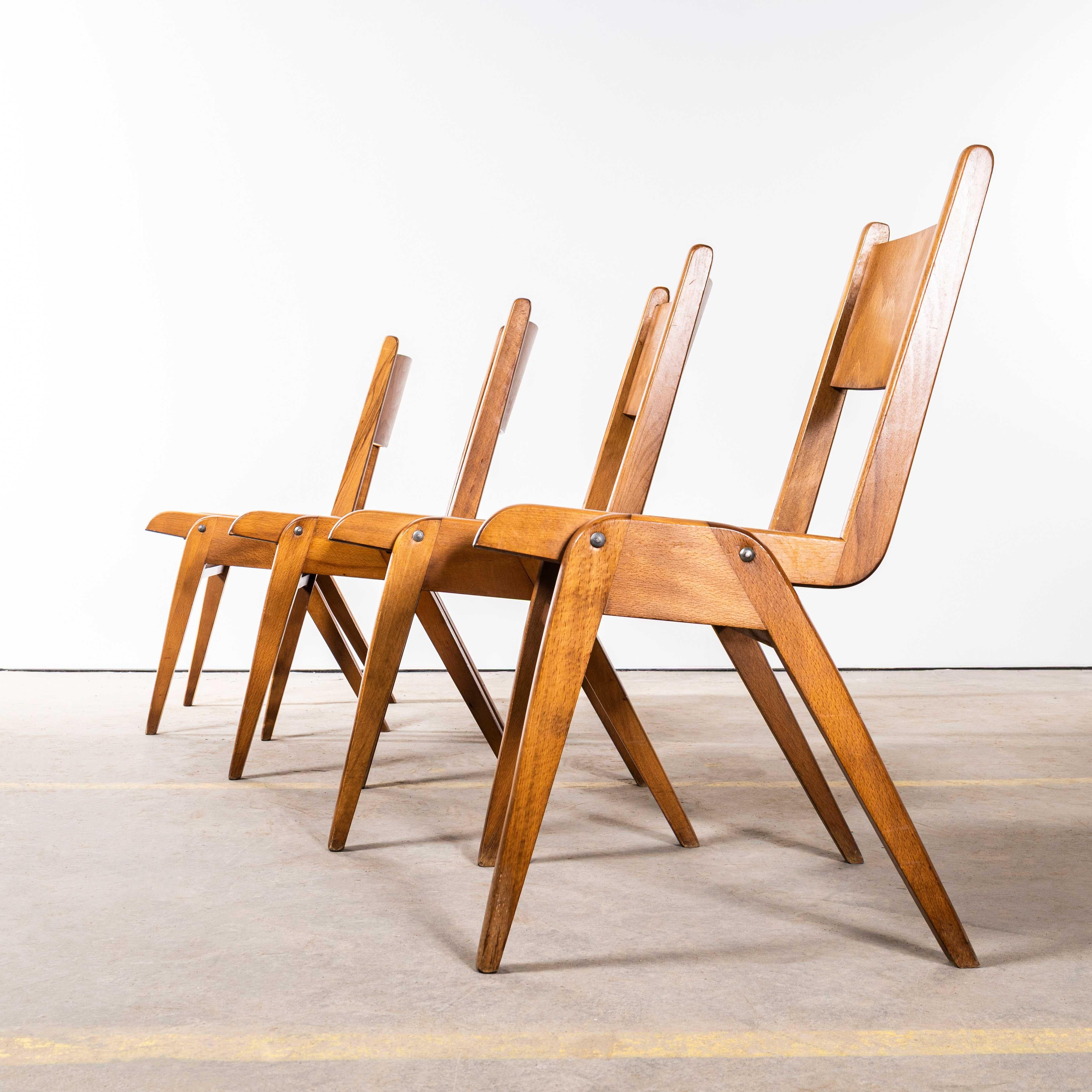 1950's Simple Casala Stacking Dining Chairs For Sale 3