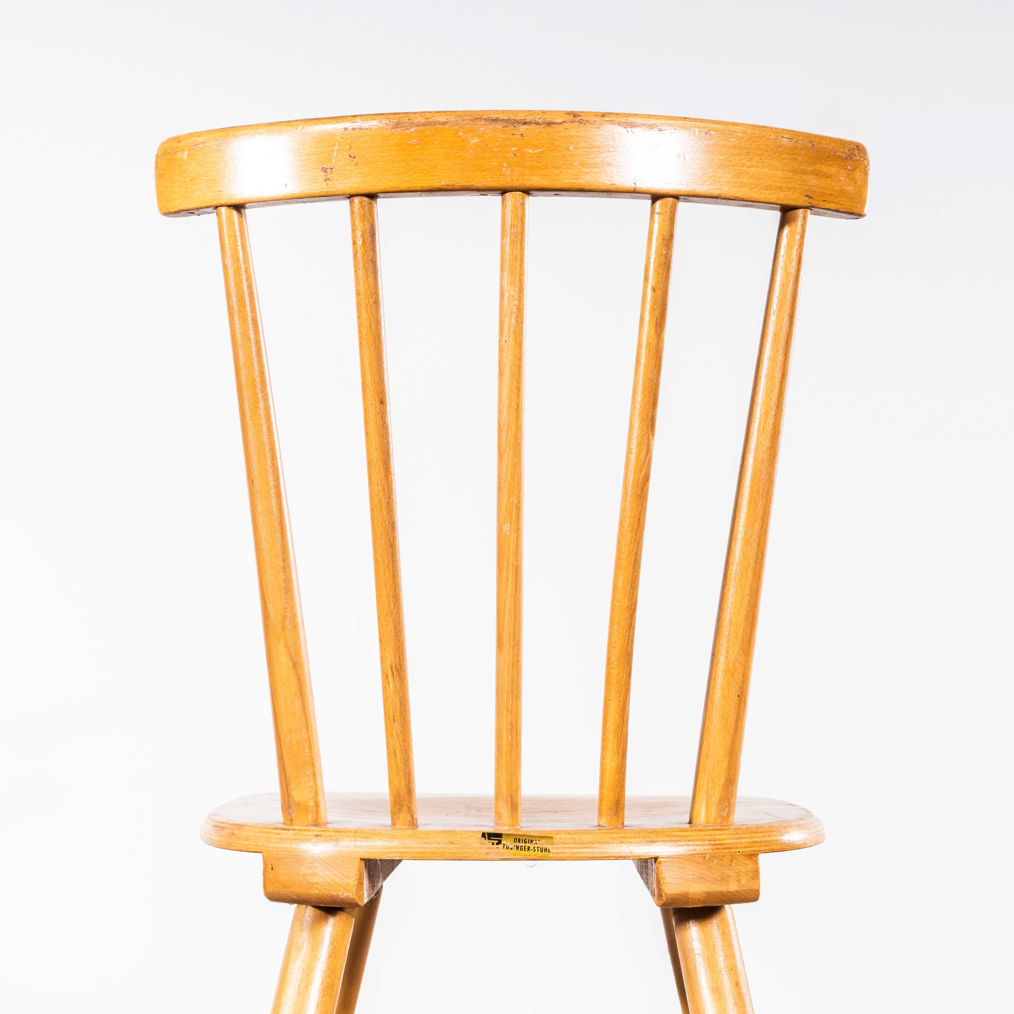 1950's Simple Elegant Stick Back Dining Chairs - Good Quantity Available For Sale 4