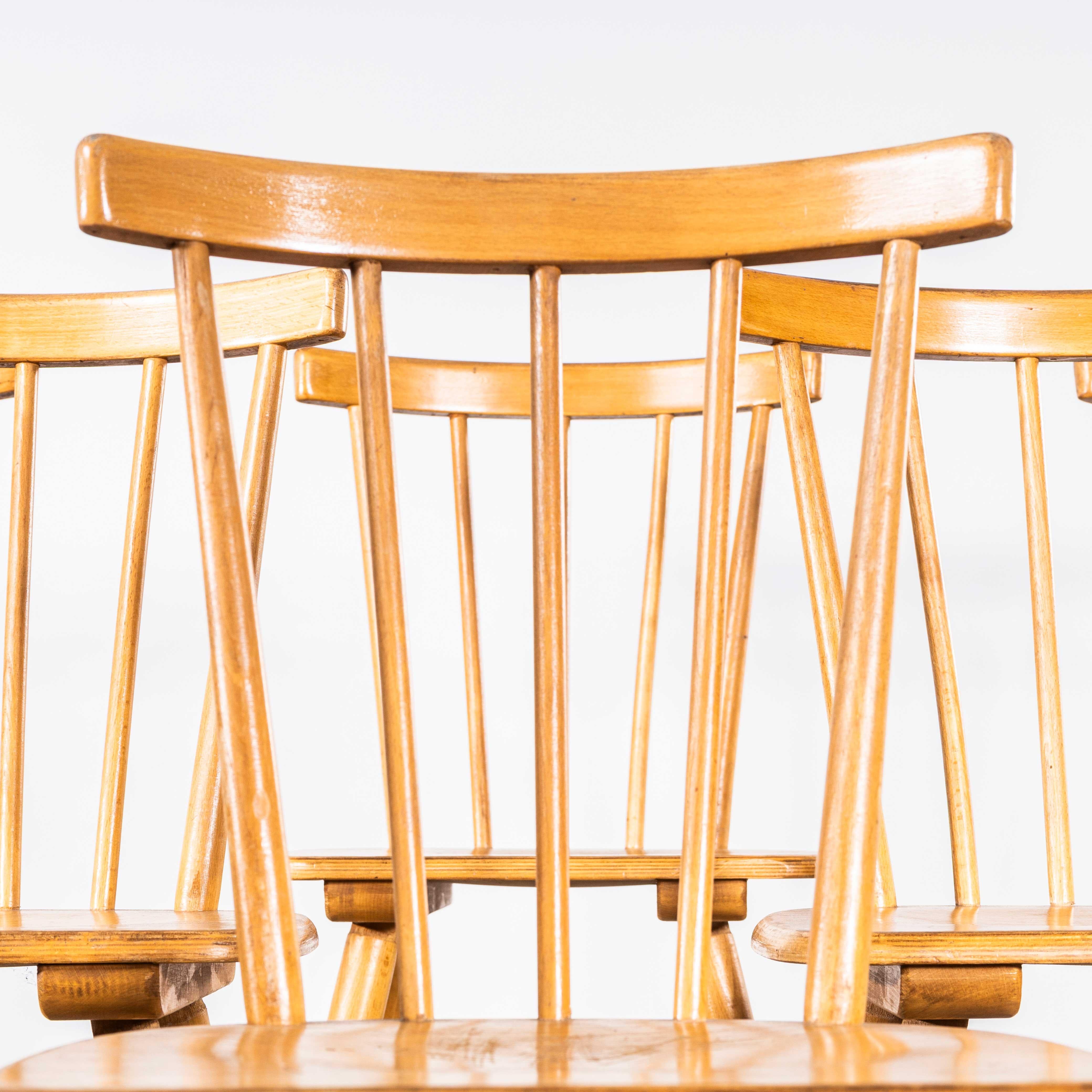 Mid-20th Century 1950's Simple Elegant Stick Back Dining Chairs - Good Quantity Available For Sale