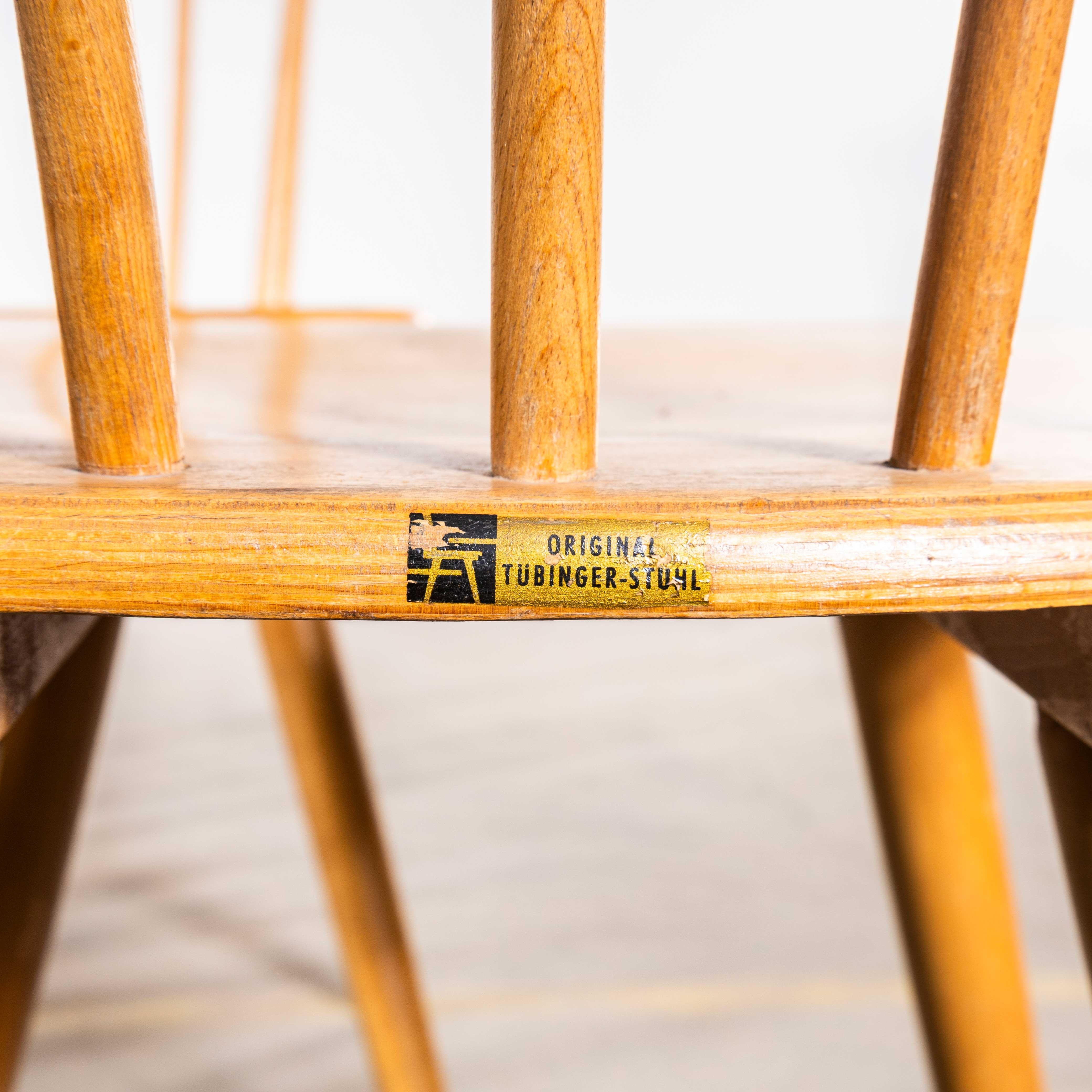 Beech 1950's Simple Elegant Stick Back Dining Chairs - Good Quantity Available For Sale