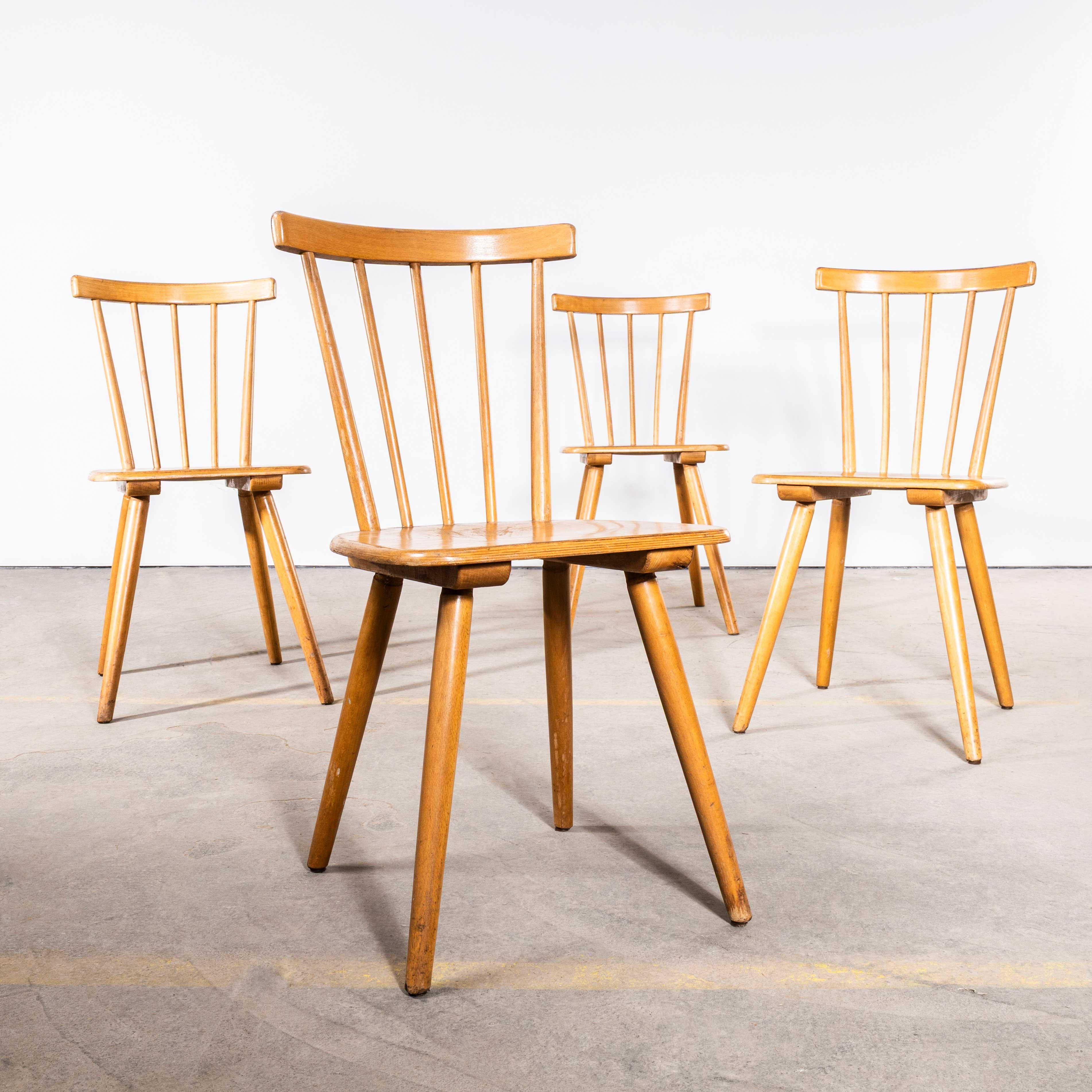 1950's Simple Elegant Stick Back Dining Chairs - Good Quantity Available For Sale 1