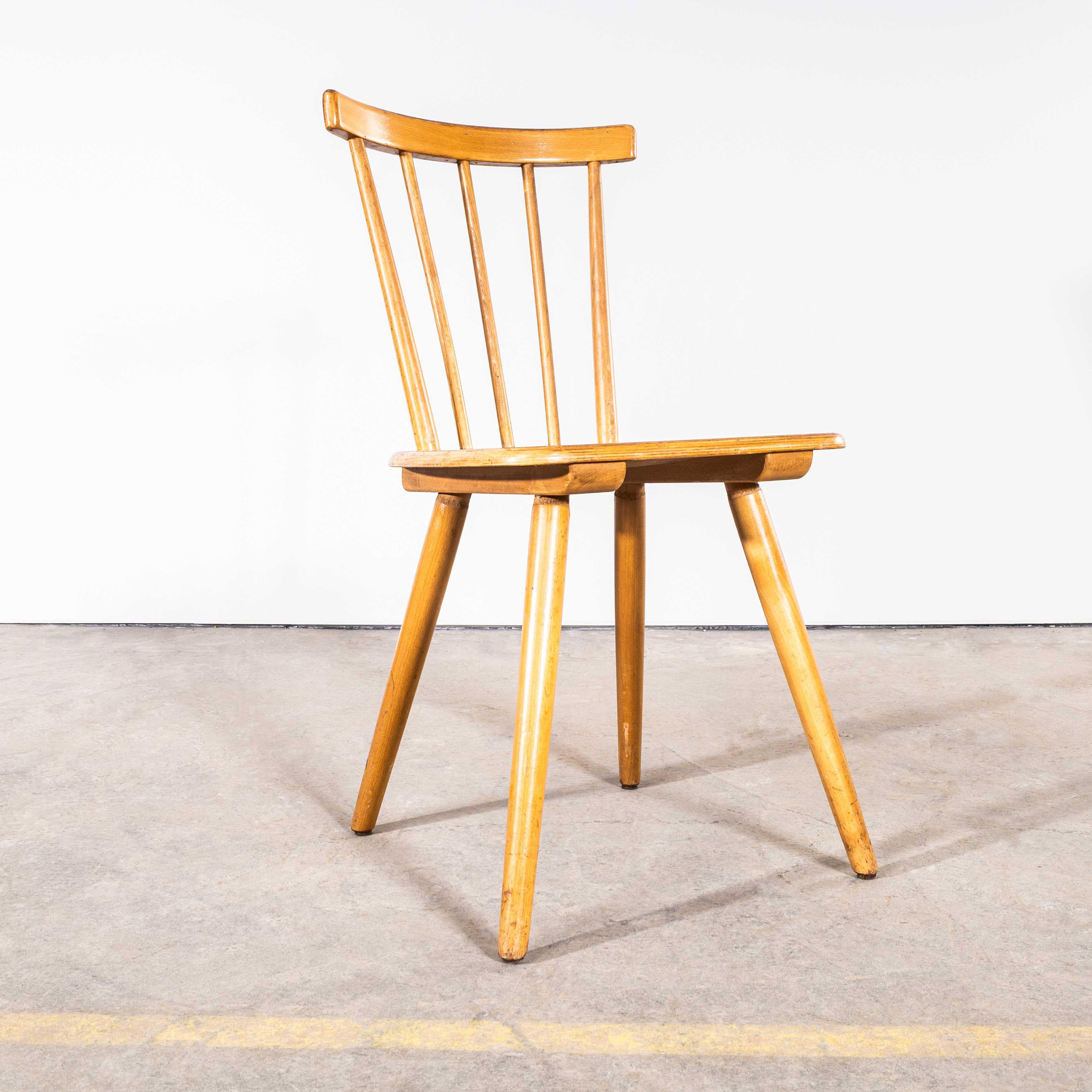 1950's Simple Elegant Stick Back Dining Chairs - Good Quantity Available For Sale 3