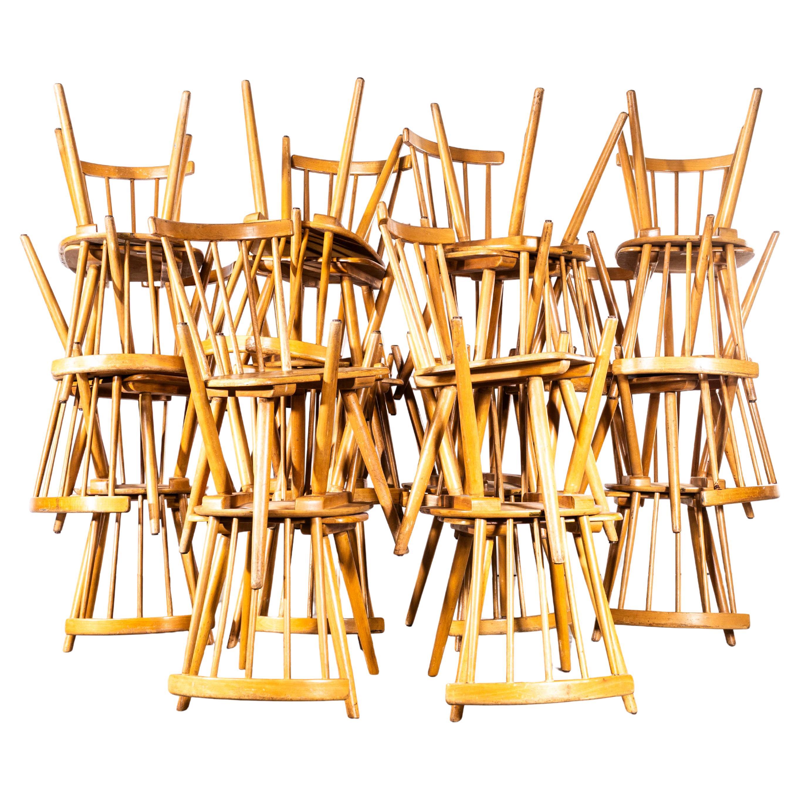 1950's Simple Elegant Stick Back Dining Chairs - Good Quantity Available For Sale