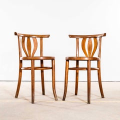 1950's Simple Flower Bud Bentwood Debrecen Dining Chairs - Pair