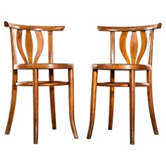 1950
s Simple Flower Bud Bentwood Debrecen Dining Chairs - Pair