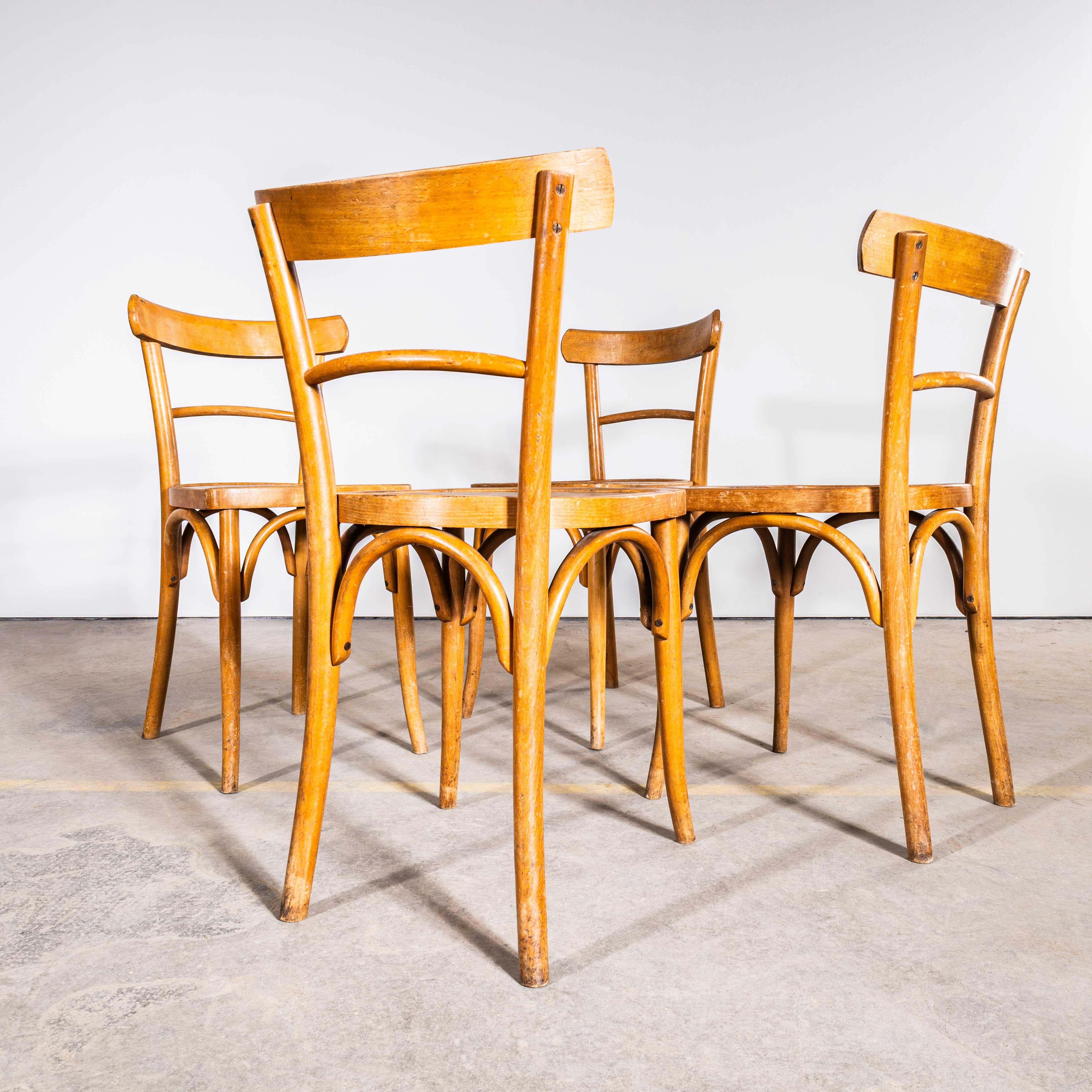 1950's Simple French Bistro Dining Chairs - Large Quantity Available In Good Condition For Sale In Hook, Hampshire