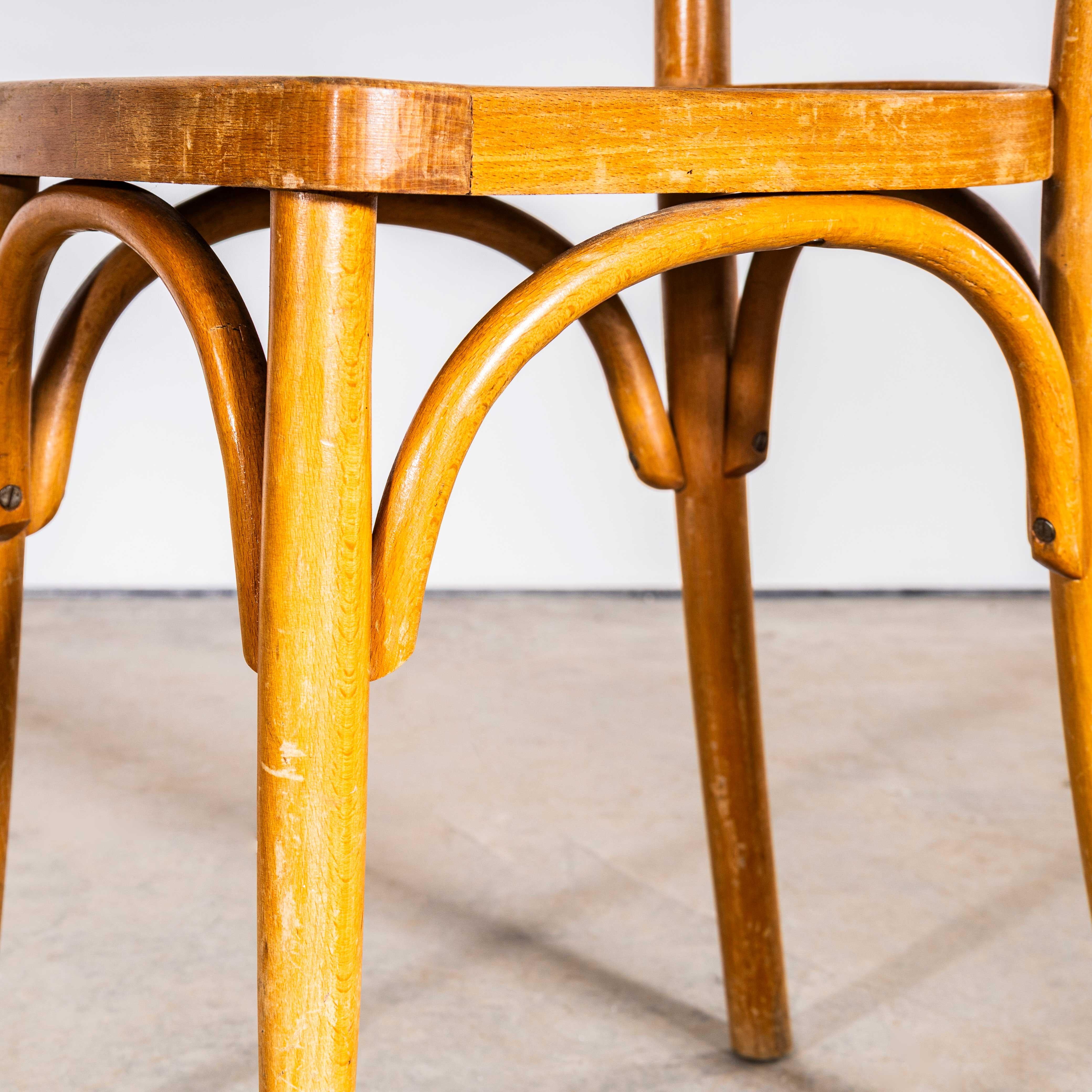 1950's Simple French Bistro Dining Chairs - Large Quantity Available For Sale 1
