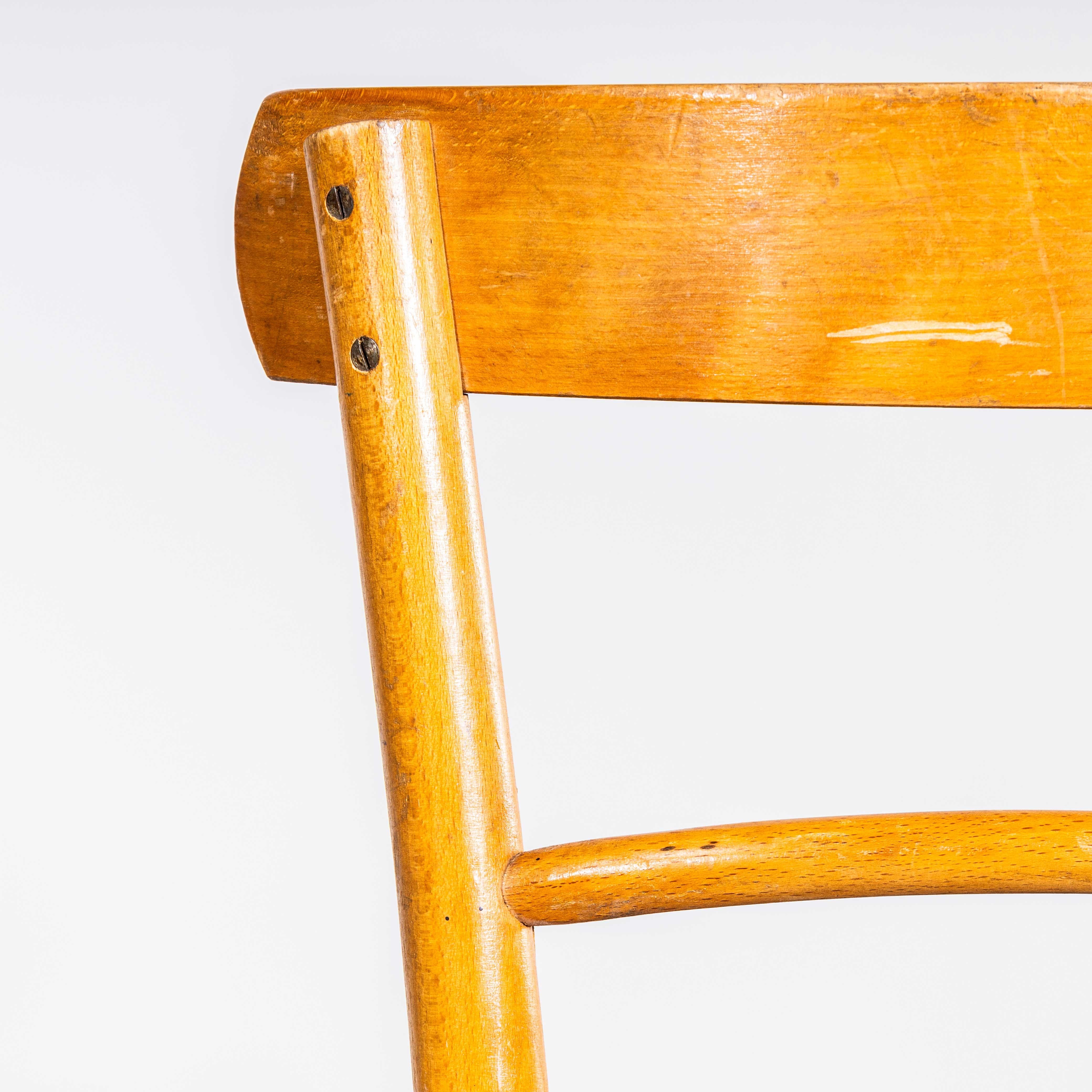 1950's Simple French Bistro Dining Chairs - Large Quantity Available For Sale 2