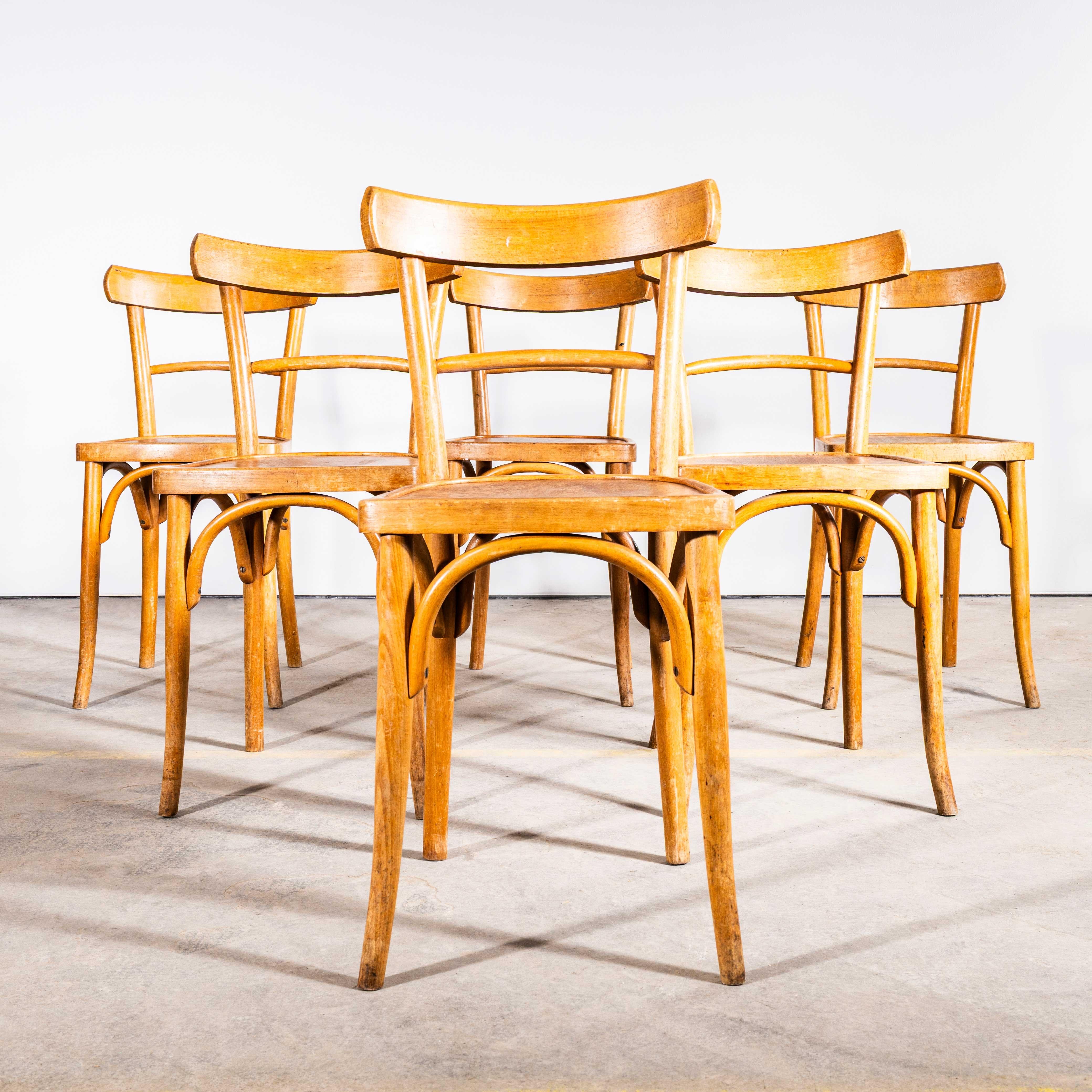 1950's Simple French Bistro Dining Chairs - Large Quantity Available For Sale 3