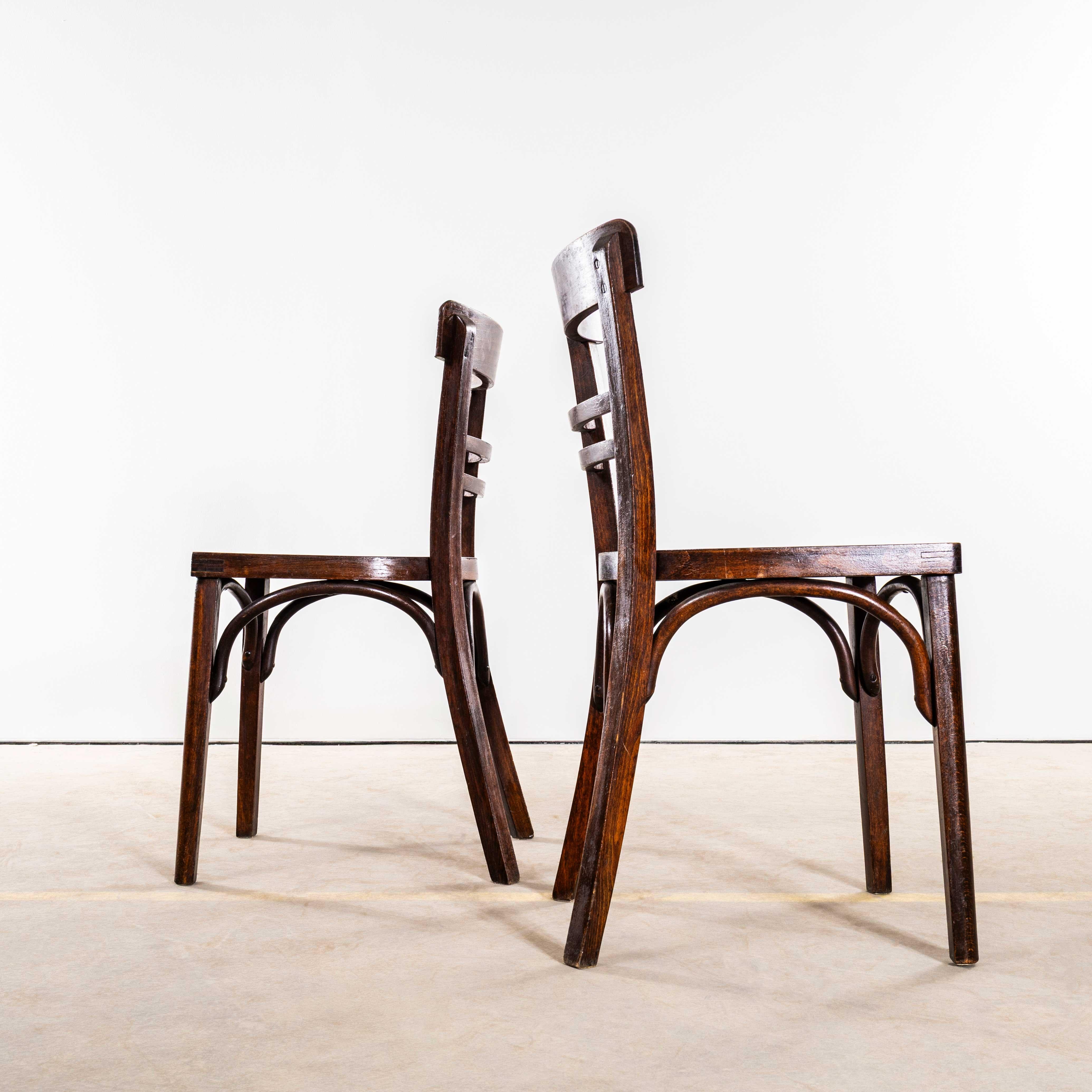 1950's Simple Ladder Back Bentwood Café Dining Chairs - Pair im Angebot 1