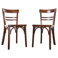 1950's Simple Ladder Back Bentwood Café Dining Chairs - Pair