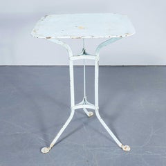 1950's Simple Light Blue French Square Outdoor Metal Table