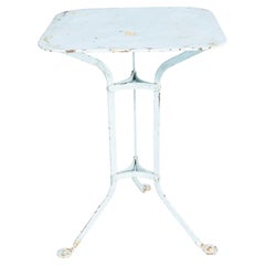 1950's Simple Light Blue French Square Outdoor Metal Table