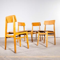 Schlichte Esszimmerstühle im Mid-Century-Stil aus den 1950er Jahren – 4er-Set