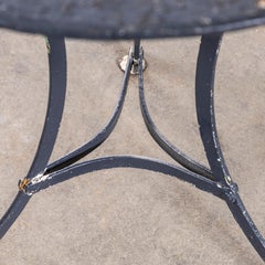 1950's Simple Navy French Round Outdoor Metal Table