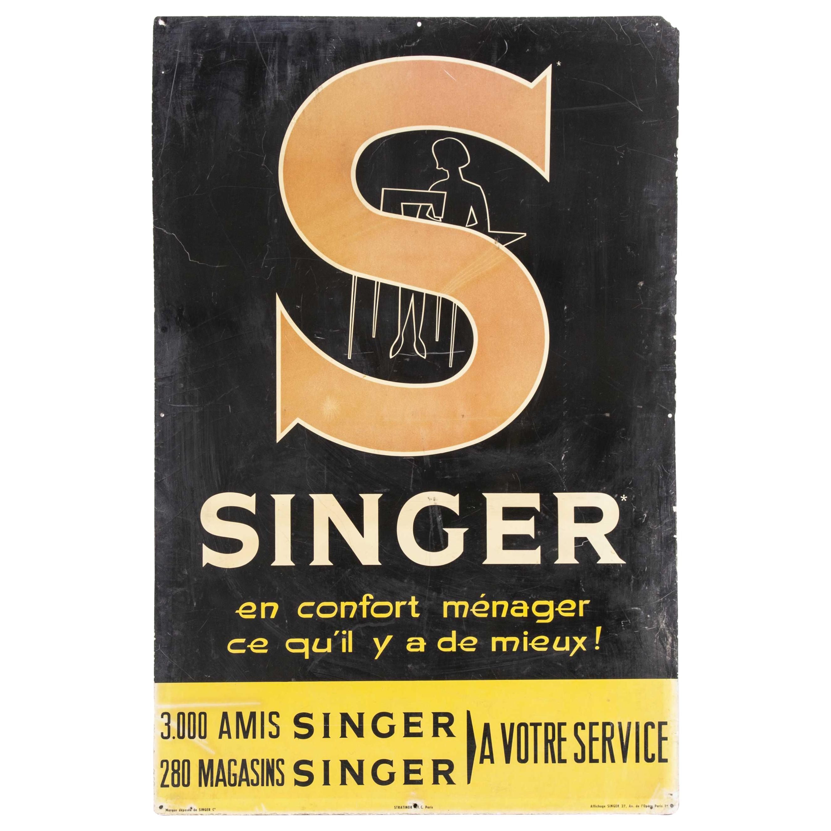 1950s Singer Advertising Dealer Display Sign