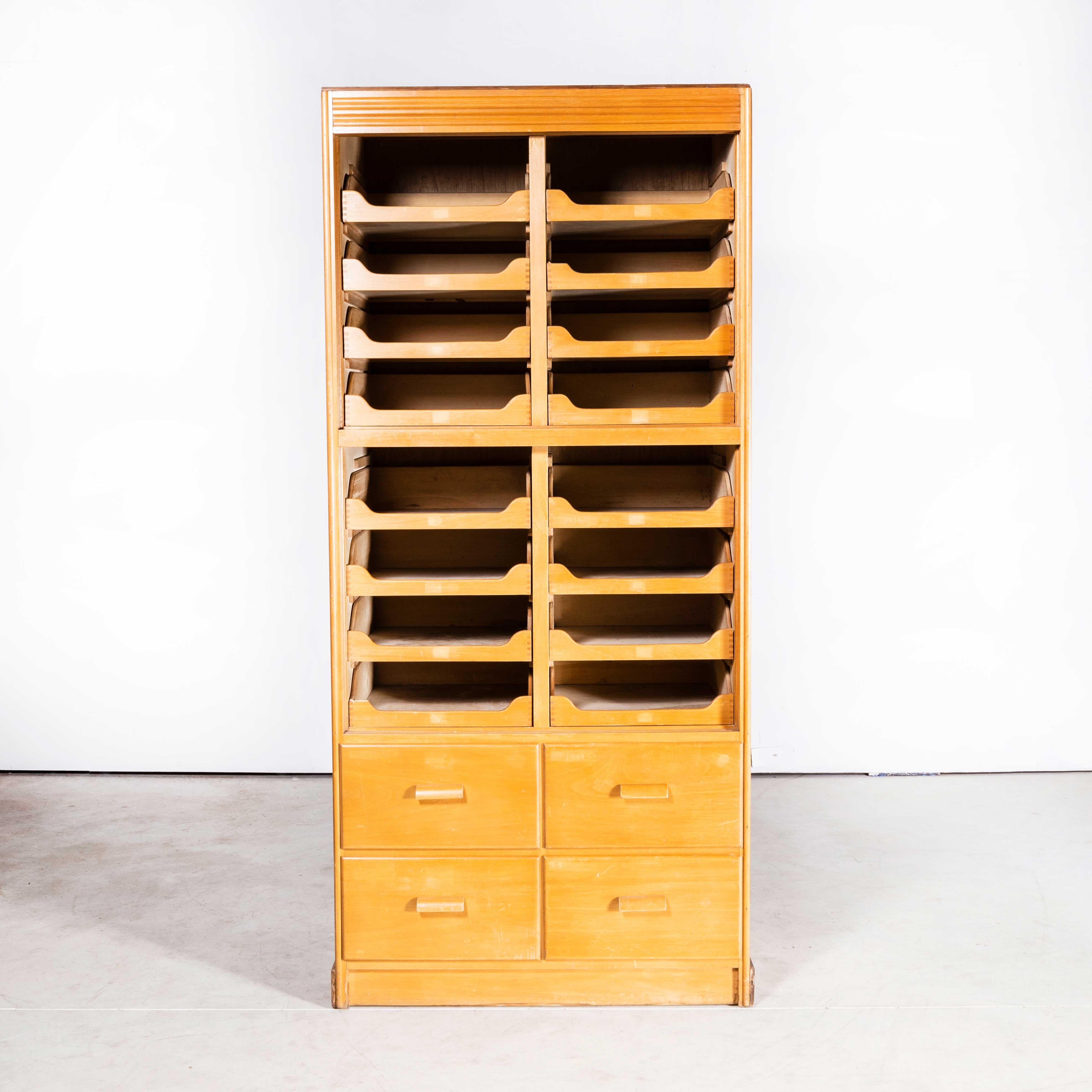 Scottish 1950s Single Fronted Original Haberdashery Storage Unit - Twenty Drawer For Sale