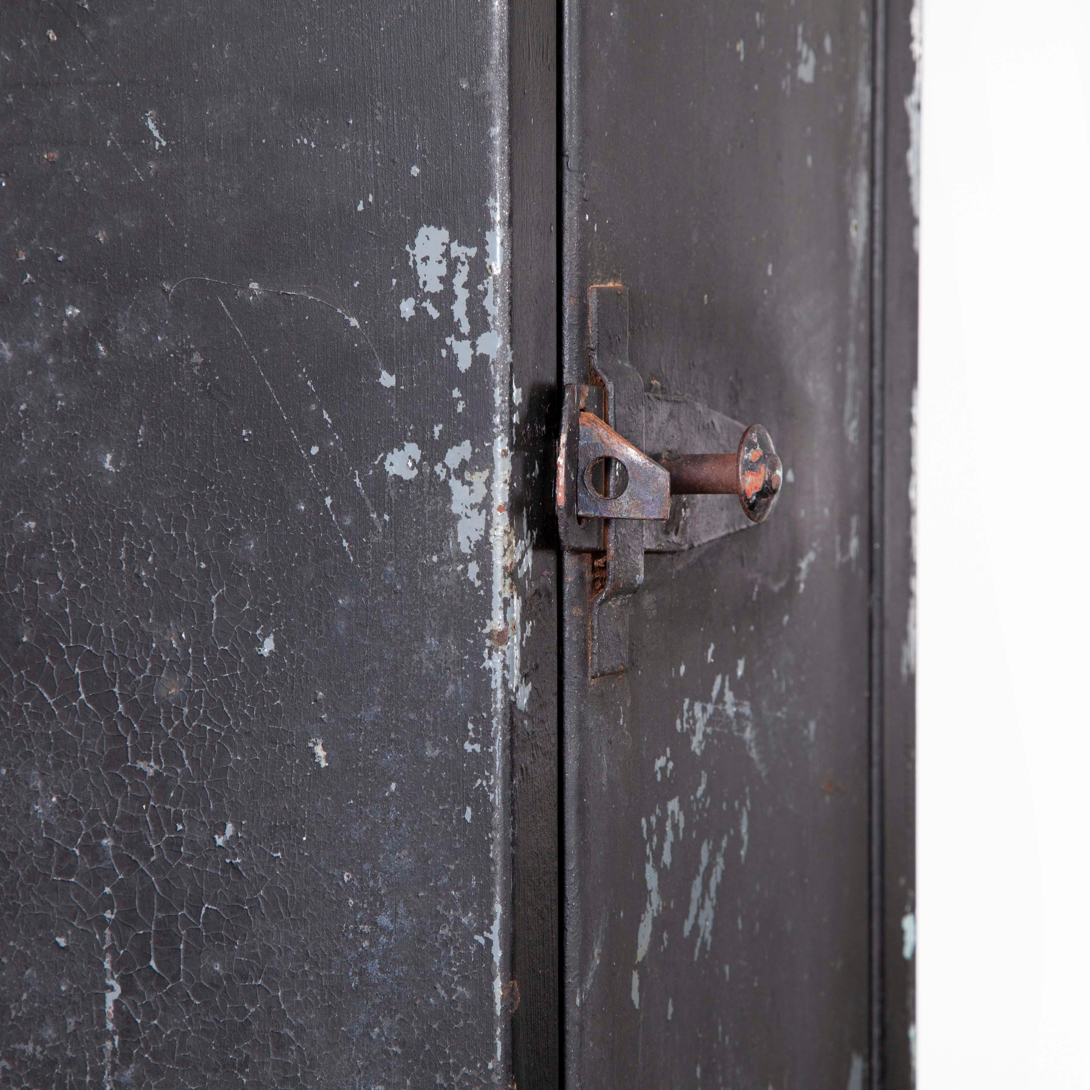 1950s single industrial metal locker, matte black
1950s single industrial metal locker, matte black. We have always had a soft spot for a good locker. Single ones are just a very practical shape and size and can be tucked into a corner and used for