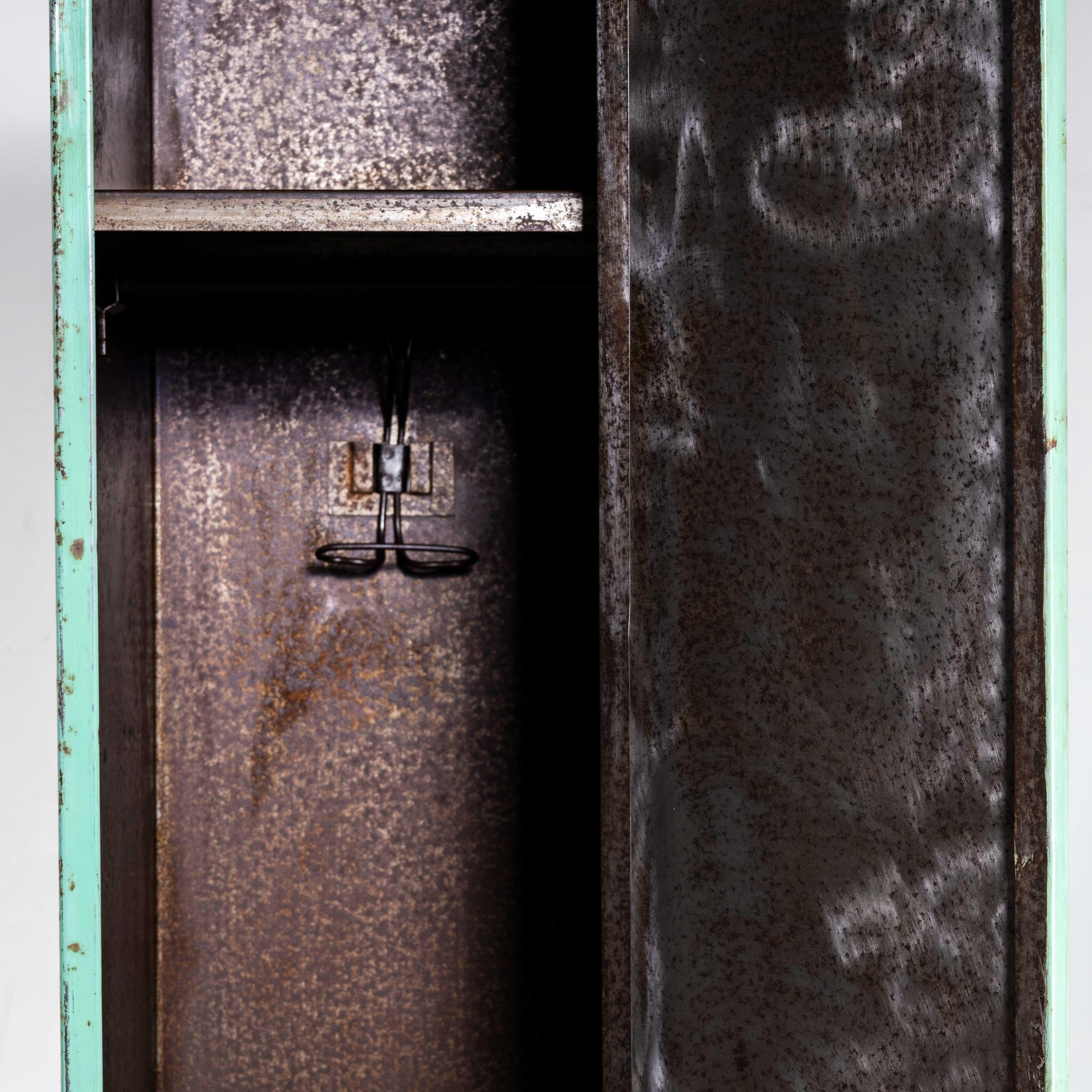 1950s Single Industrial Metal Locker, Mint Green 6