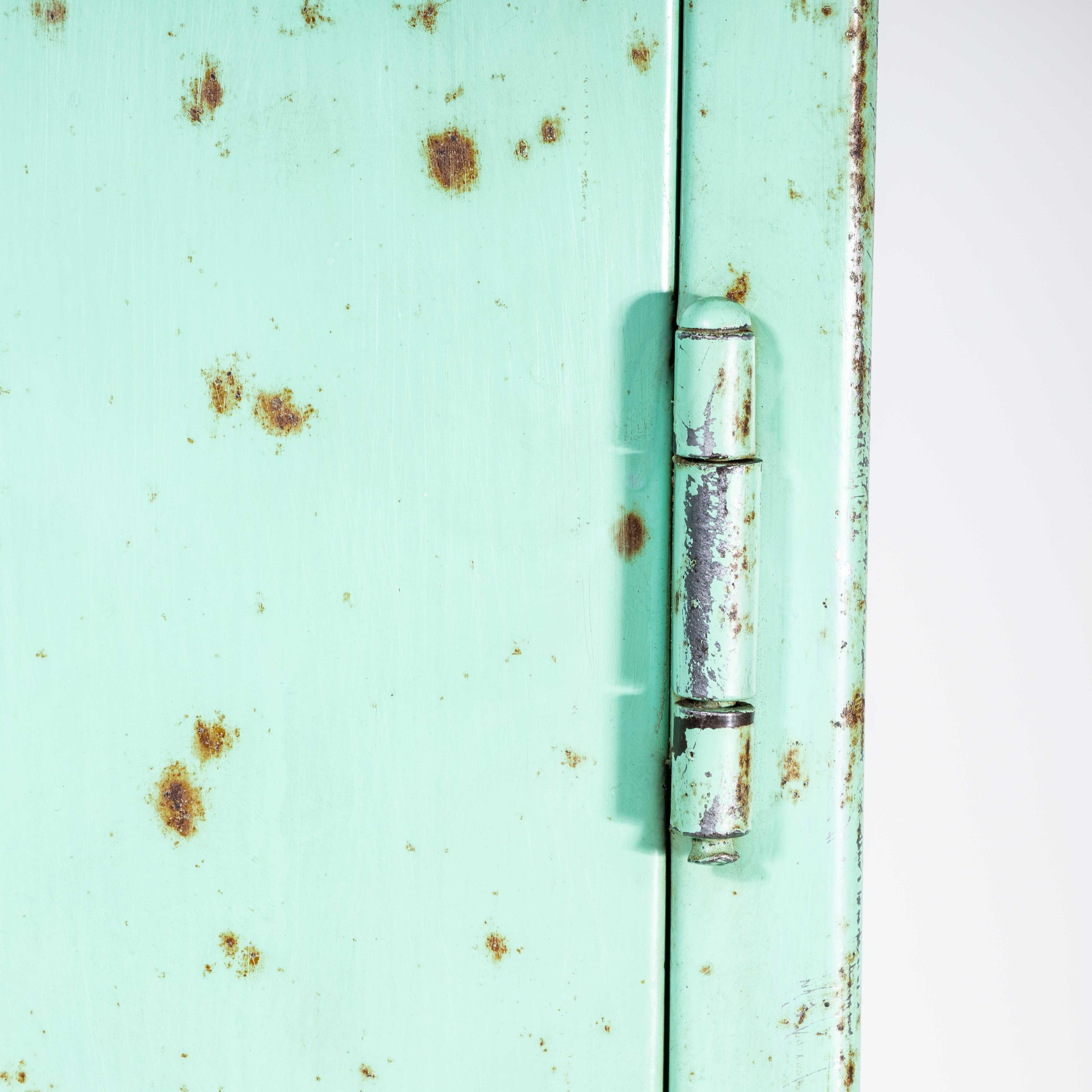 1950s Single Industrial Metal Locker, Mint Green 3