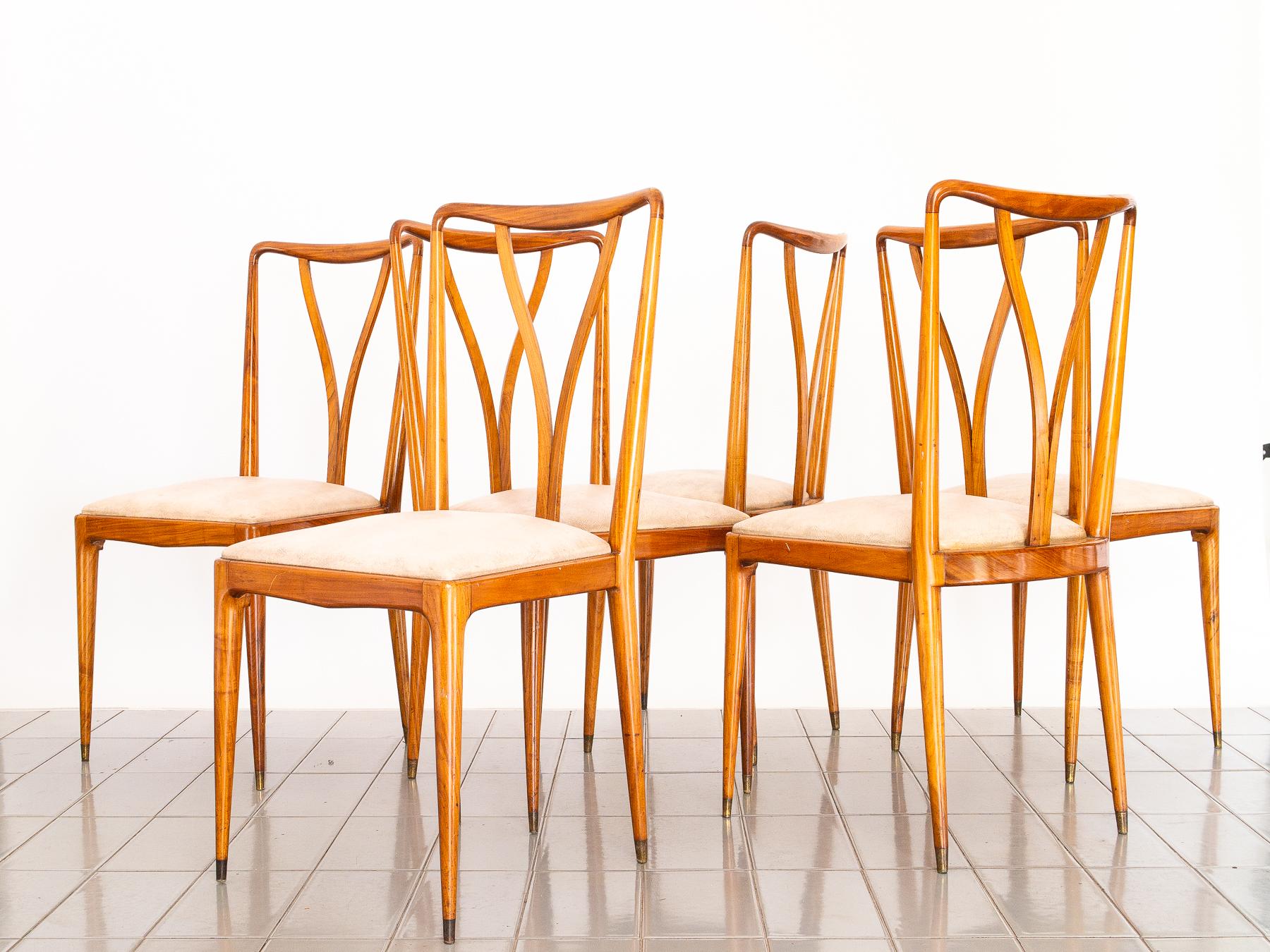 1950s Six Seats Dining Set in Caviúna Wood, by Giuseppe Scapinelli 9