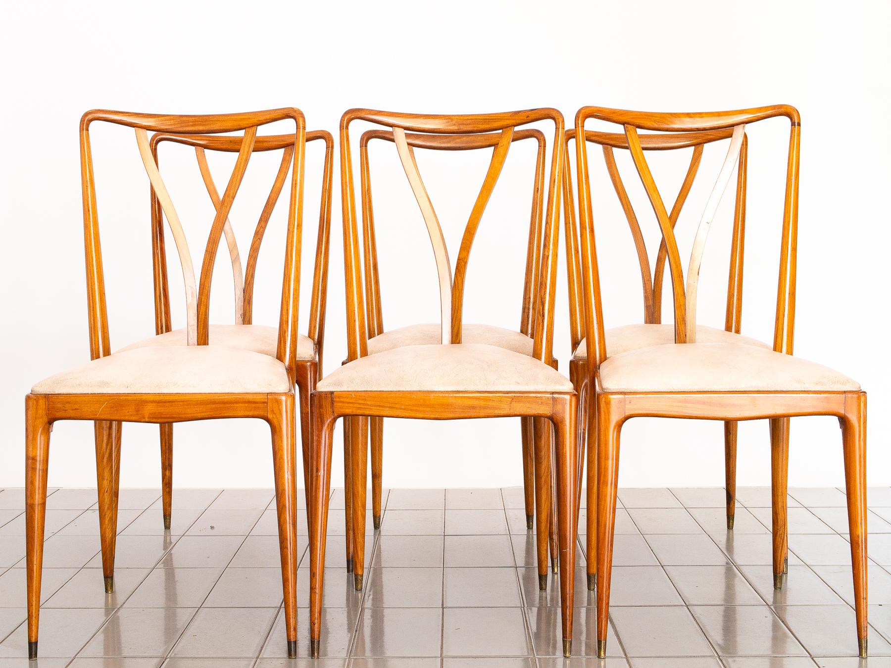 1950s Six Seats Dining Set in Caviúna Wood, by Giuseppe Scapinelli 10