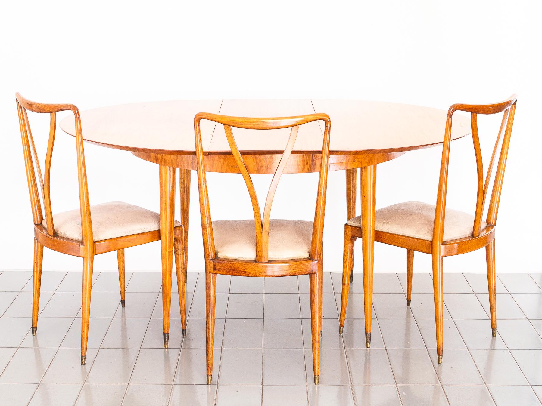 1950s Six Seats Dining Set in Caviúna Wood, by Giuseppe Scapinelli In Excellent Condition In Sao Paulo, SP