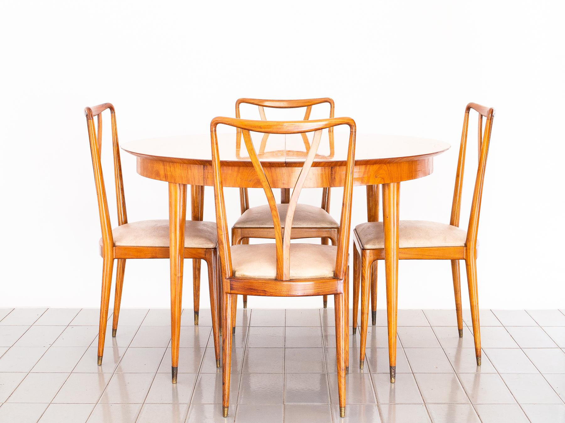 20th Century 1950s Six Seats Dining Set in Caviúna Wood, by Giuseppe Scapinelli