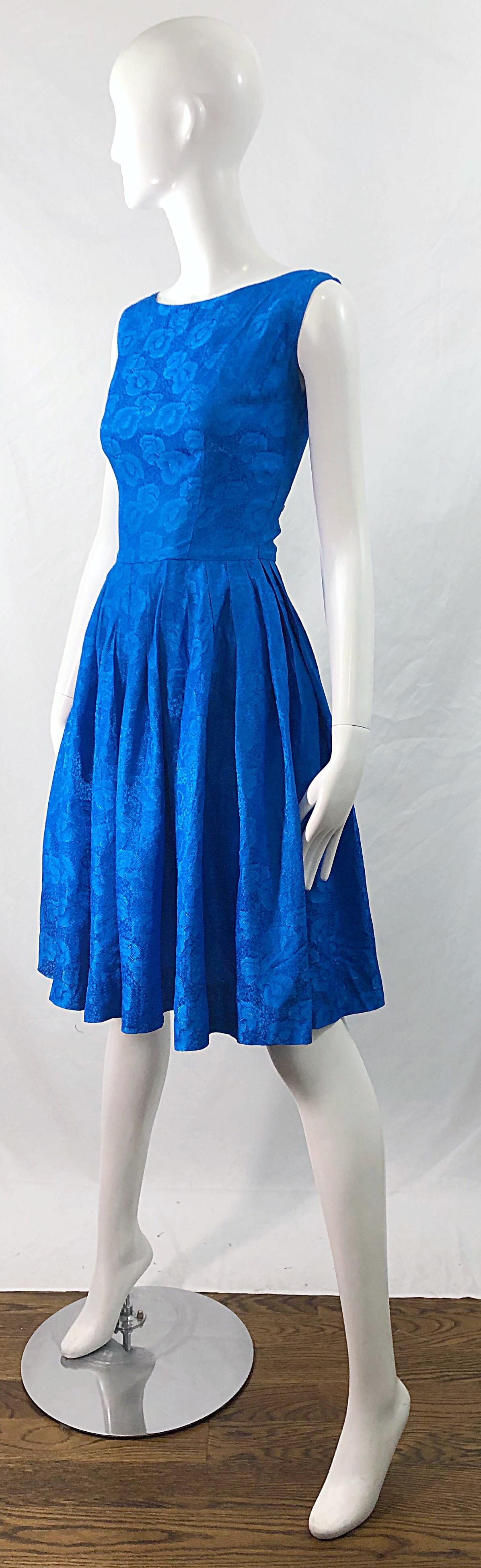 cobalt blue silk dress