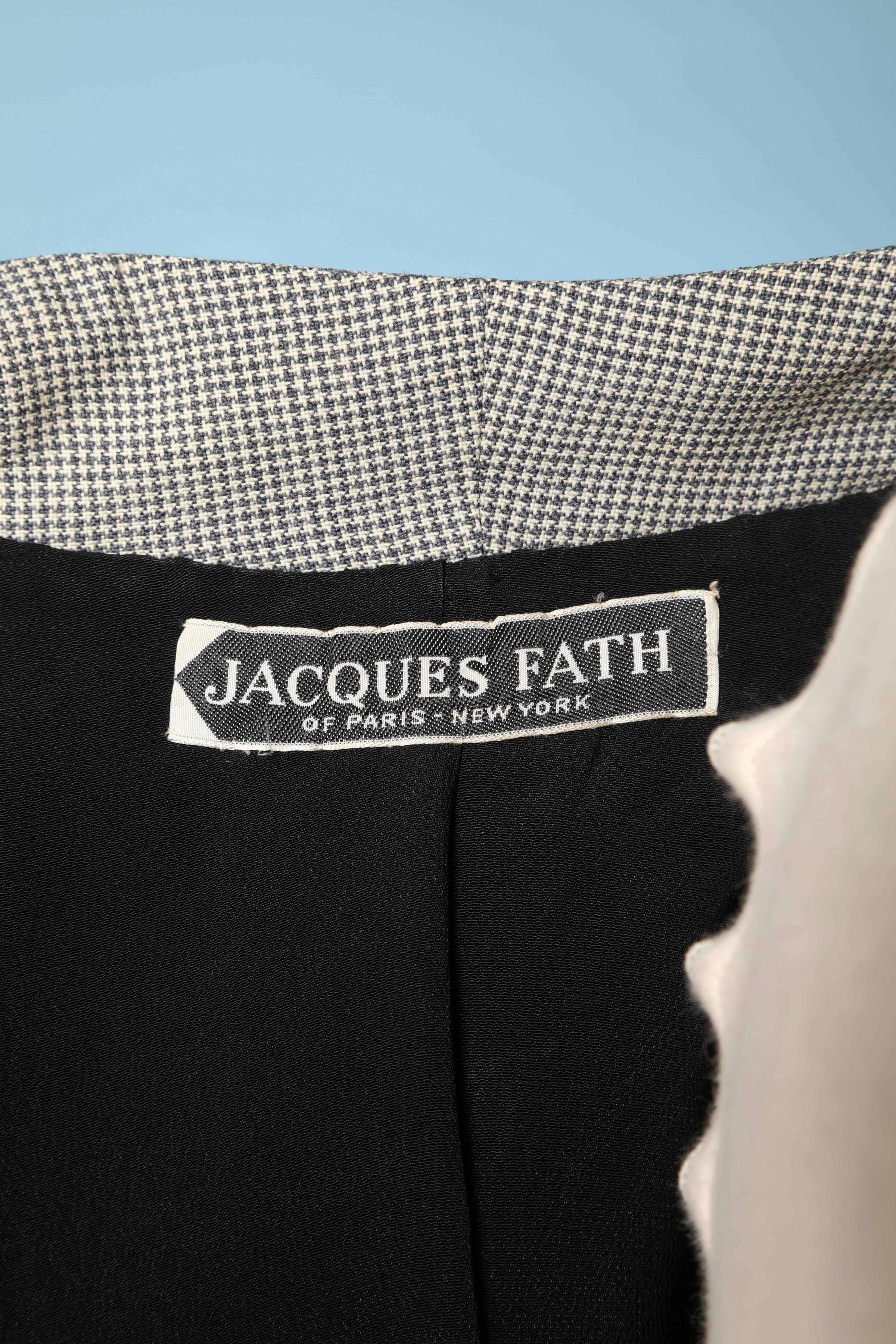 1950's skirt-suit in mini houndstooth pattern Jacques Fath  1