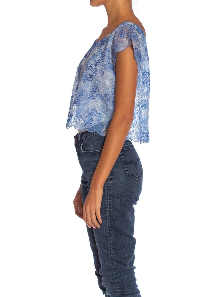 Yahop Top in Black with Swirly Floral Embroidery main image 0