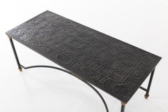 1950s Slate and Iron Coffee Table