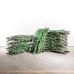 1950's Slatted Green French Outdoor Folding Chairs - Good Quantity Available