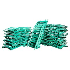 1950's Slatted Pea Green French Outdoor Folding Chairs - Good Quantity Available